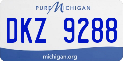 MI license plate DKZ9288