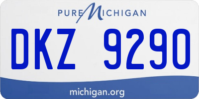 MI license plate DKZ9290