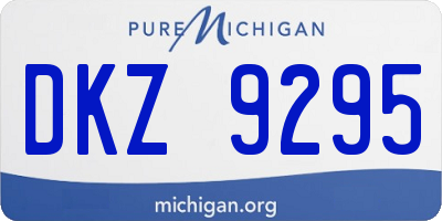 MI license plate DKZ9295