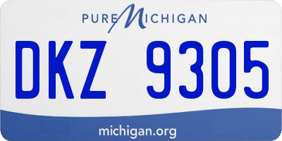 MI license plate DKZ9305