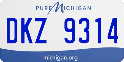 MI license plate DKZ9314