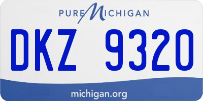 MI license plate DKZ9320