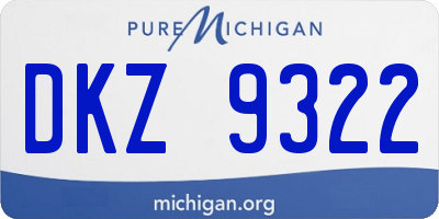 MI license plate DKZ9322