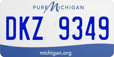 MI license plate DKZ9349