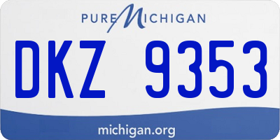 MI license plate DKZ9353