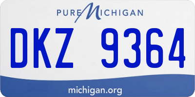 MI license plate DKZ9364
