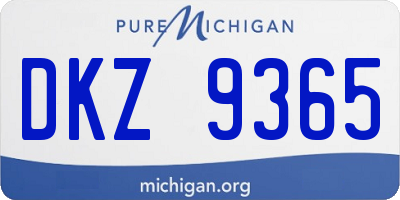 MI license plate DKZ9365