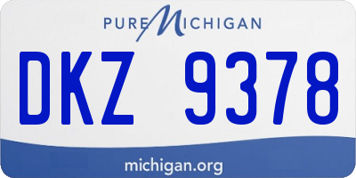 MI license plate DKZ9378
