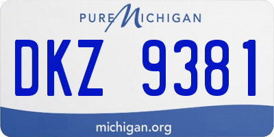 MI license plate DKZ9381