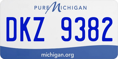 MI license plate DKZ9382