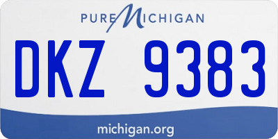 MI license plate DKZ9383