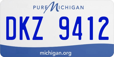 MI license plate DKZ9412