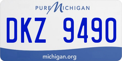 MI license plate DKZ9490