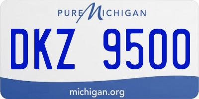 MI license plate DKZ9500