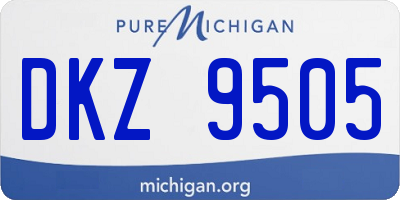 MI license plate DKZ9505