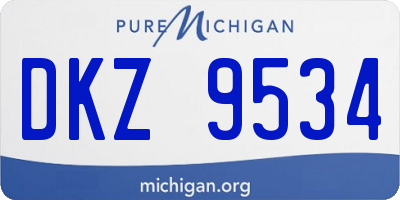 MI license plate DKZ9534