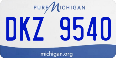 MI license plate DKZ9540