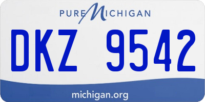MI license plate DKZ9542