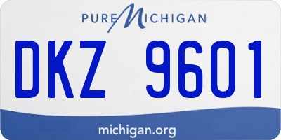 MI license plate DKZ9601