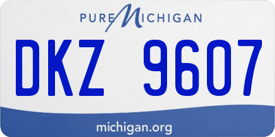 MI license plate DKZ9607
