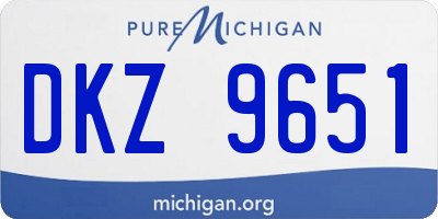 MI license plate DKZ9651