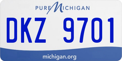 MI license plate DKZ9701