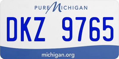 MI license plate DKZ9765