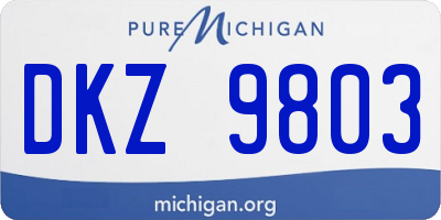 MI license plate DKZ9803