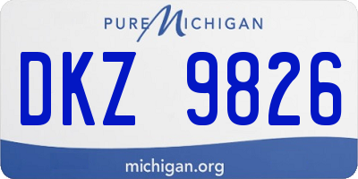 MI license plate DKZ9826