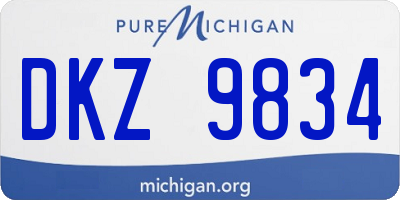 MI license plate DKZ9834