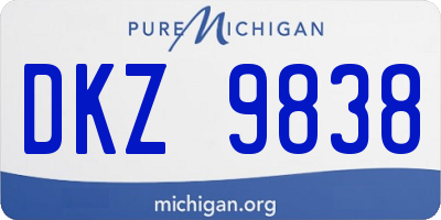 MI license plate DKZ9838