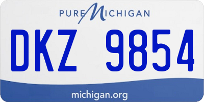 MI license plate DKZ9854