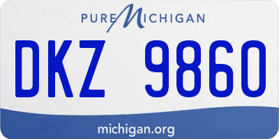 MI license plate DKZ9860