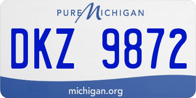 MI license plate DKZ9872