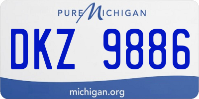 MI license plate DKZ9886