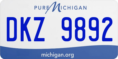MI license plate DKZ9892