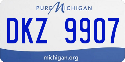 MI license plate DKZ9907