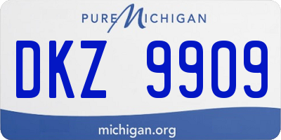 MI license plate DKZ9909