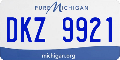 MI license plate DKZ9921