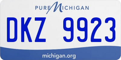 MI license plate DKZ9923