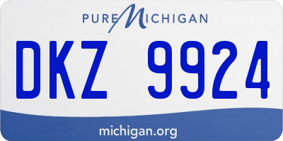 MI license plate DKZ9924