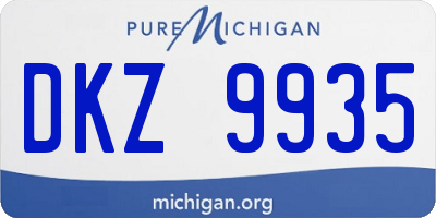MI license plate DKZ9935