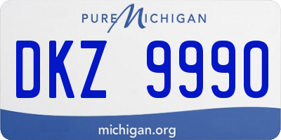 MI license plate DKZ9990