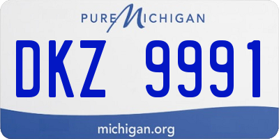 MI license plate DKZ9991