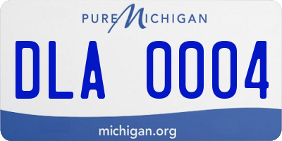 MI license plate DLA0004