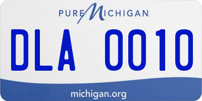 MI license plate DLA0010
