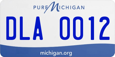 MI license plate DLA0012