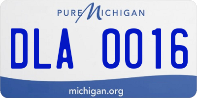 MI license plate DLA0016