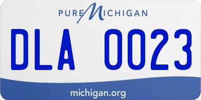 MI license plate DLA0023