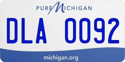 MI license plate DLA0092